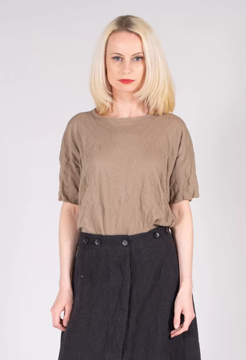 Jumpers^M J Watson Short Sleeved Jumper In Taupe