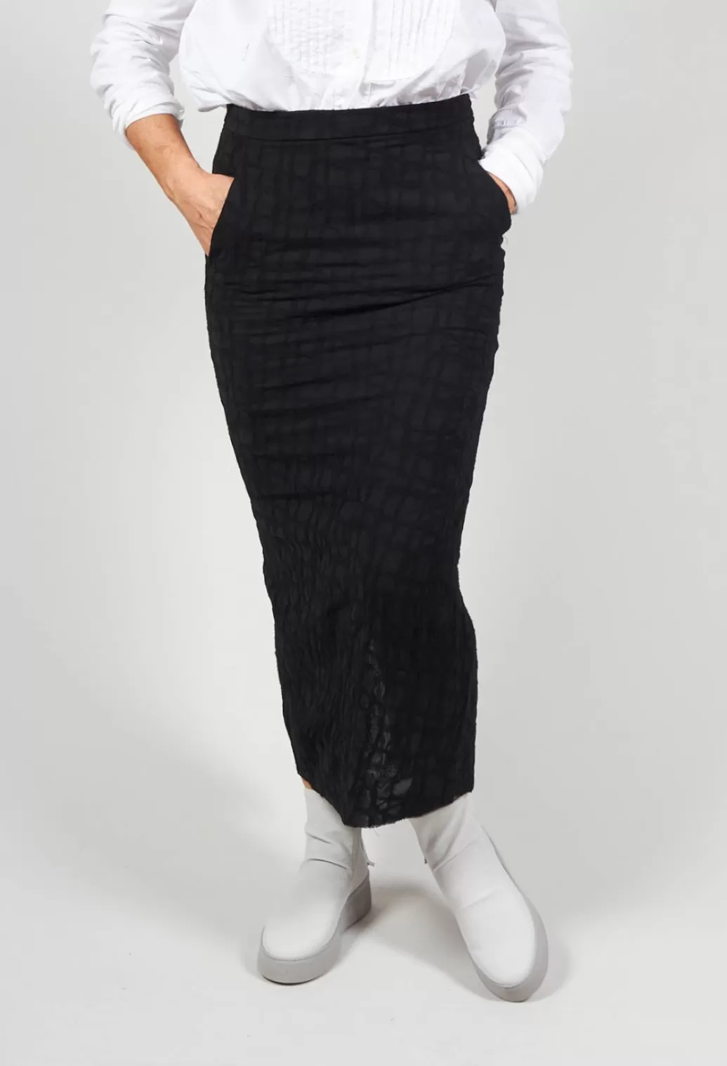 Skirts^Un-namable Silky Slim Skirt With Split In Black