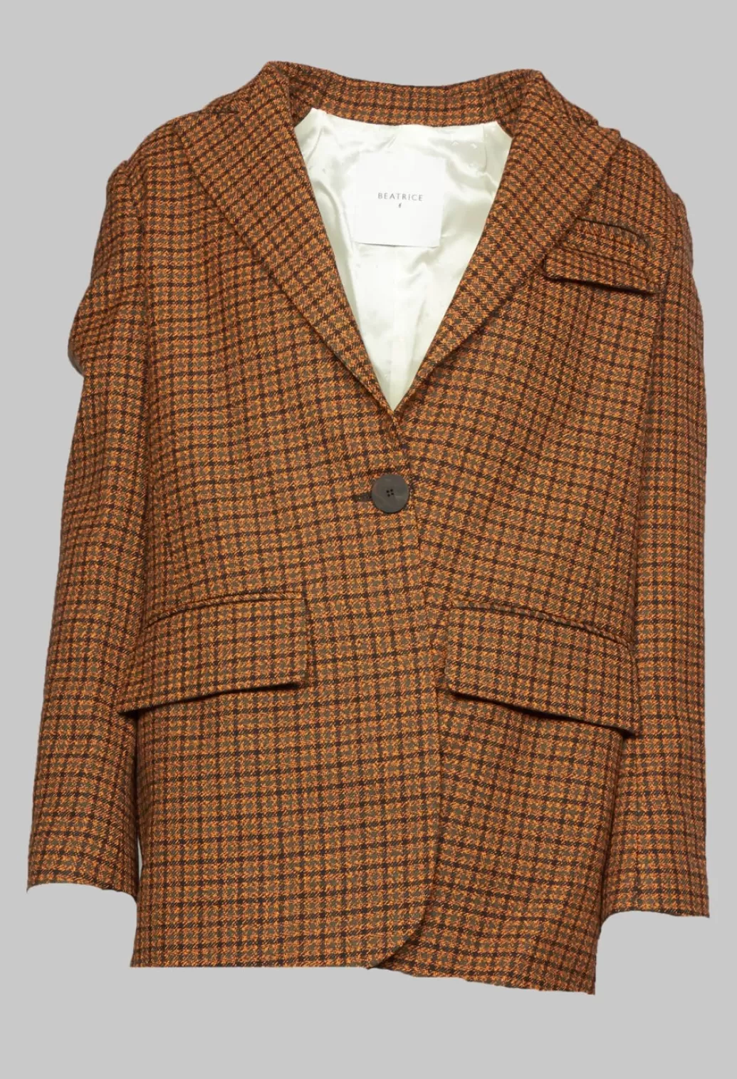 Jackets^Beatrice B Single-Breasted Houndstooth Jacket In Orange Print