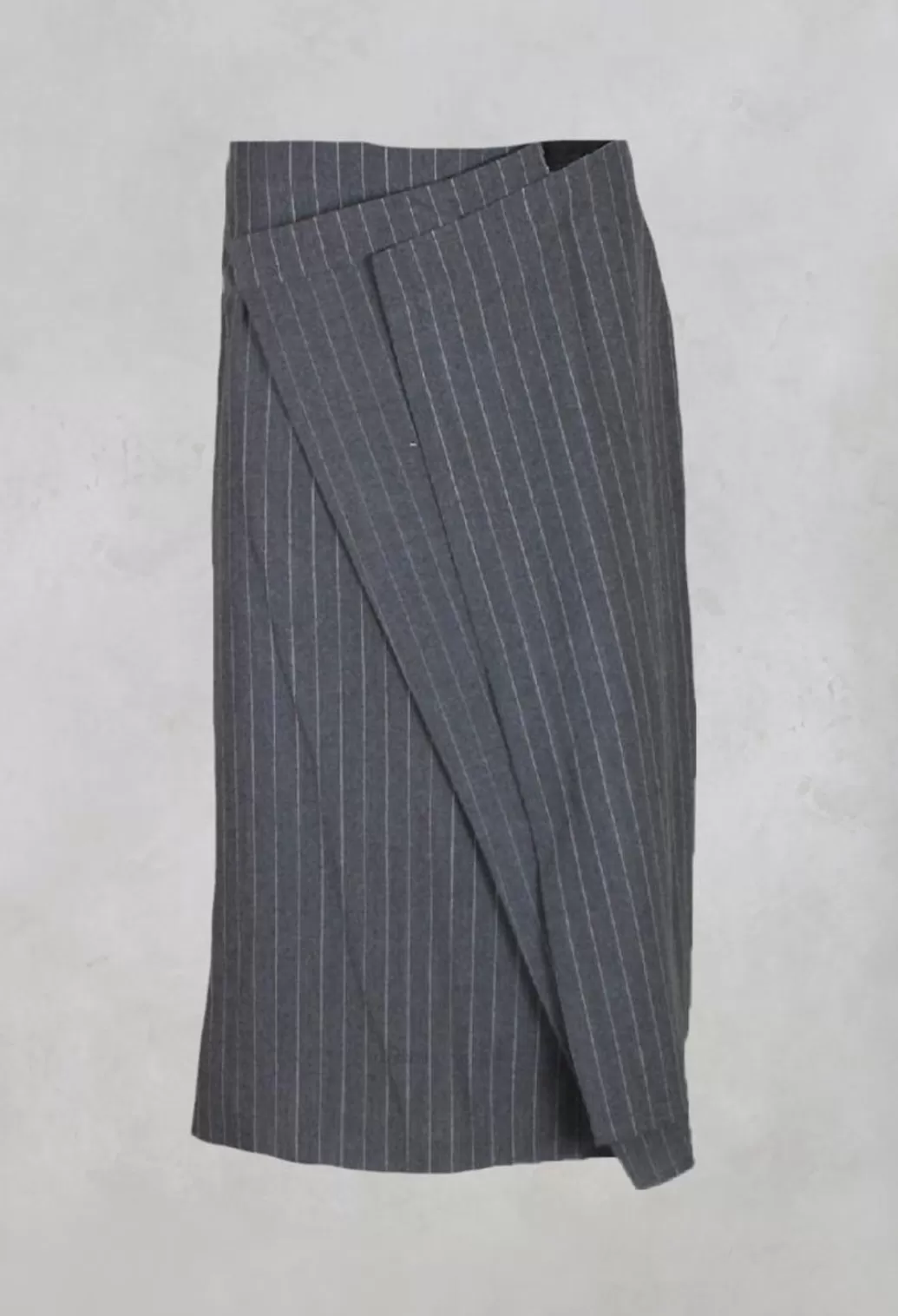 Skirts^Crea Concept Skirt With Pleated Front In Stone Pinstripe