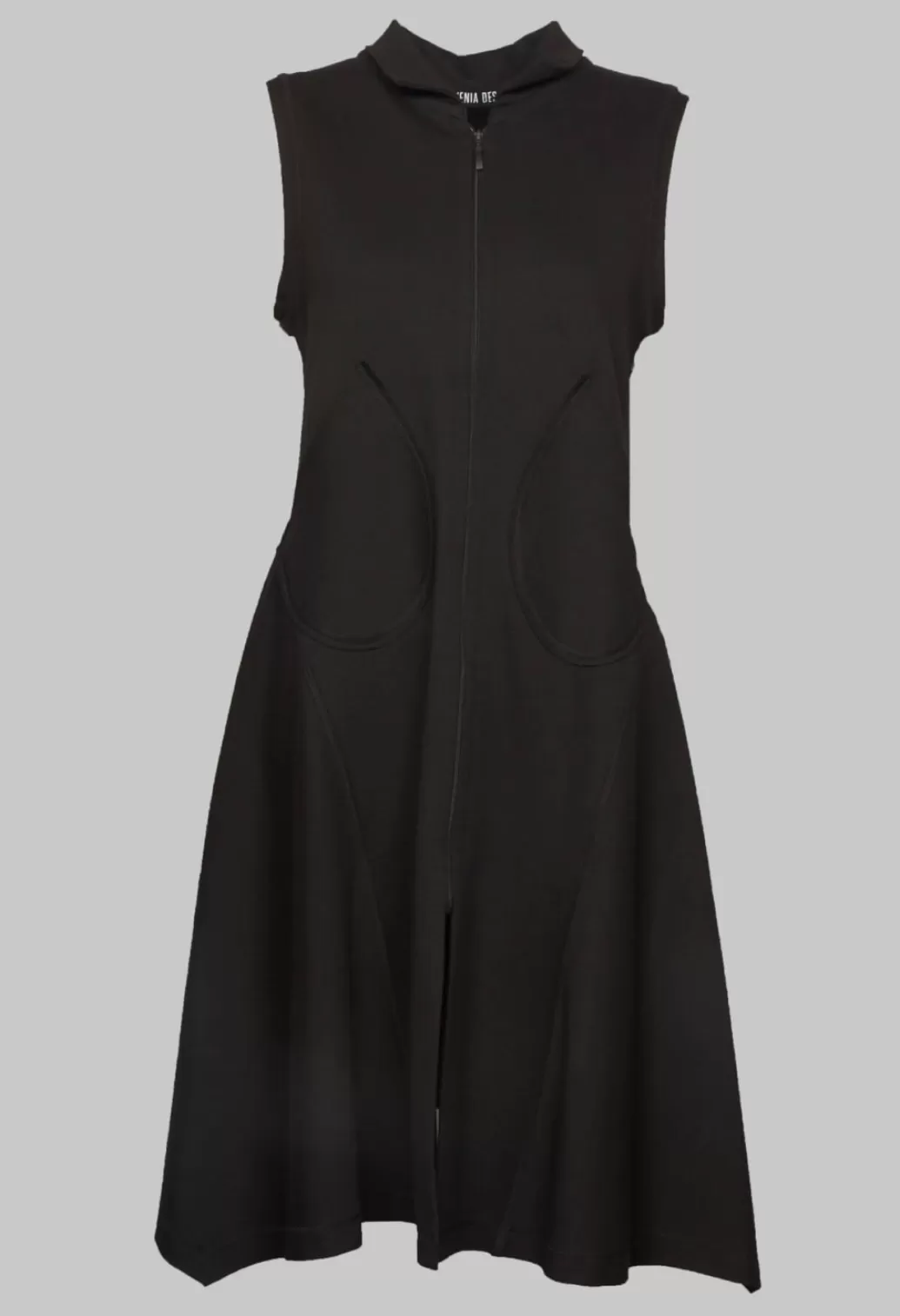 Dresses^Xenia Design Sleeveless A Line Dress With Front Zip In Black