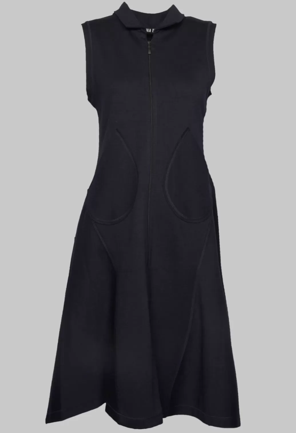 Dresses^Xenia Design Sleeveless A Line Dress With Front Zip In Dark Blue