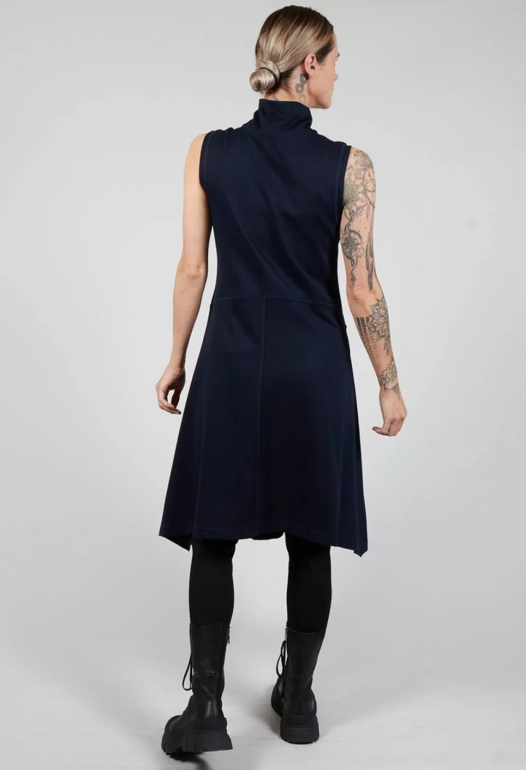 Dresses^Xenia Design Sleeveless A Line Dress With Front Zip In Dark Blue