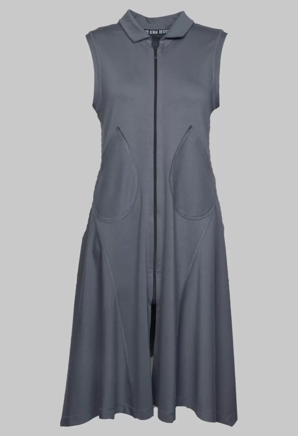 Dresses^Xenia Design Sleeveless A Line Dress With Front Zip In Grey