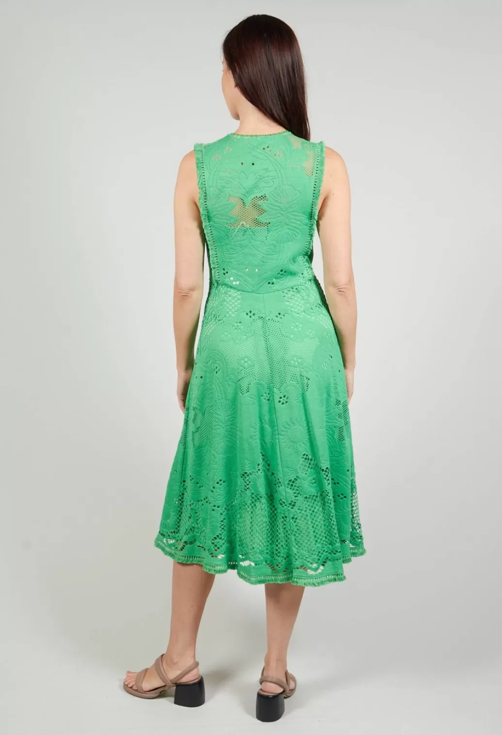 Dresses^Beatrice B Sleeveless Dress With Lace Overlay In Flash Green