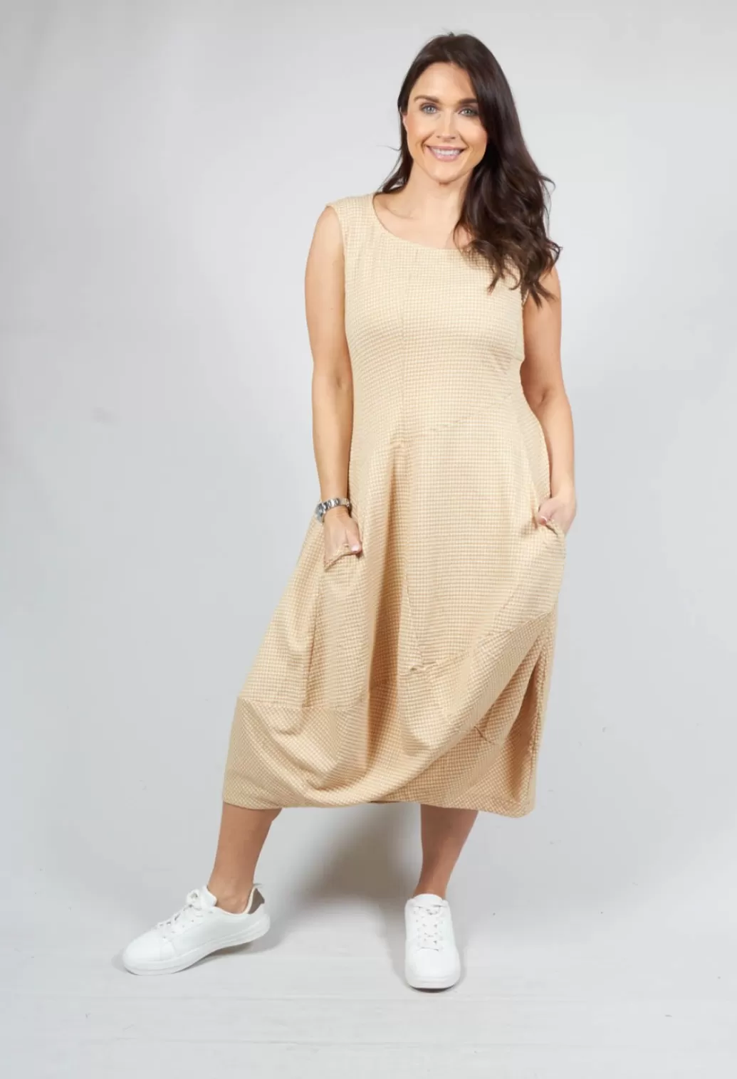 Dresses^Rundholz Black Label Sleeveless Dress With Seam Detail In Corn Check