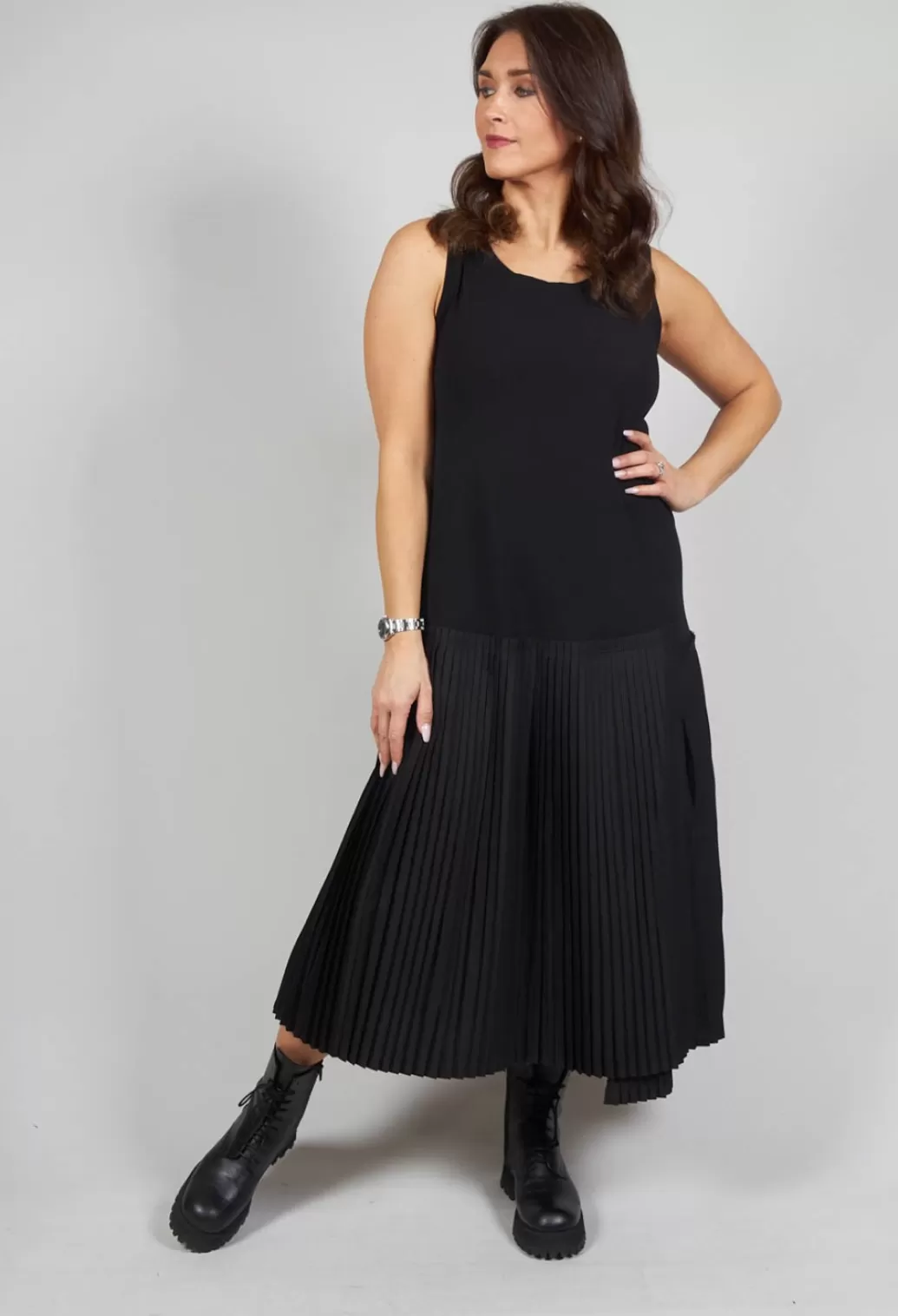 Dresses^Rundholz Mainline Sleeveless Pleated Dress In Black