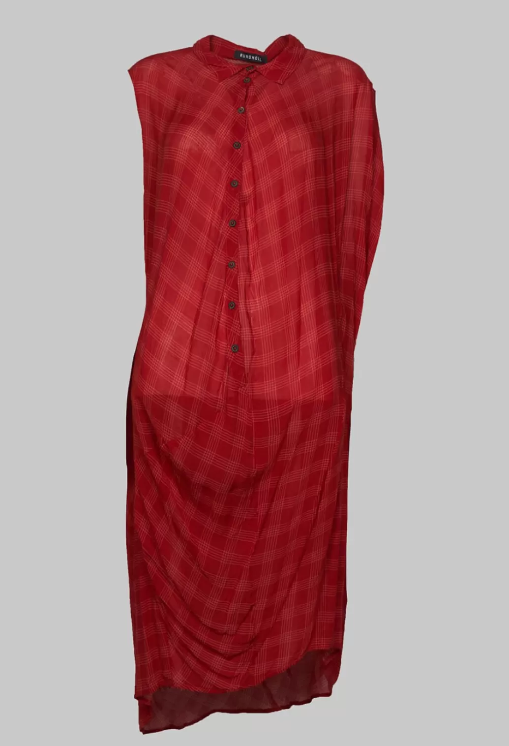 Dresses^Rundholz Mainline Sleeveless Shirt Dress With Curved Hemline In Fraise Print