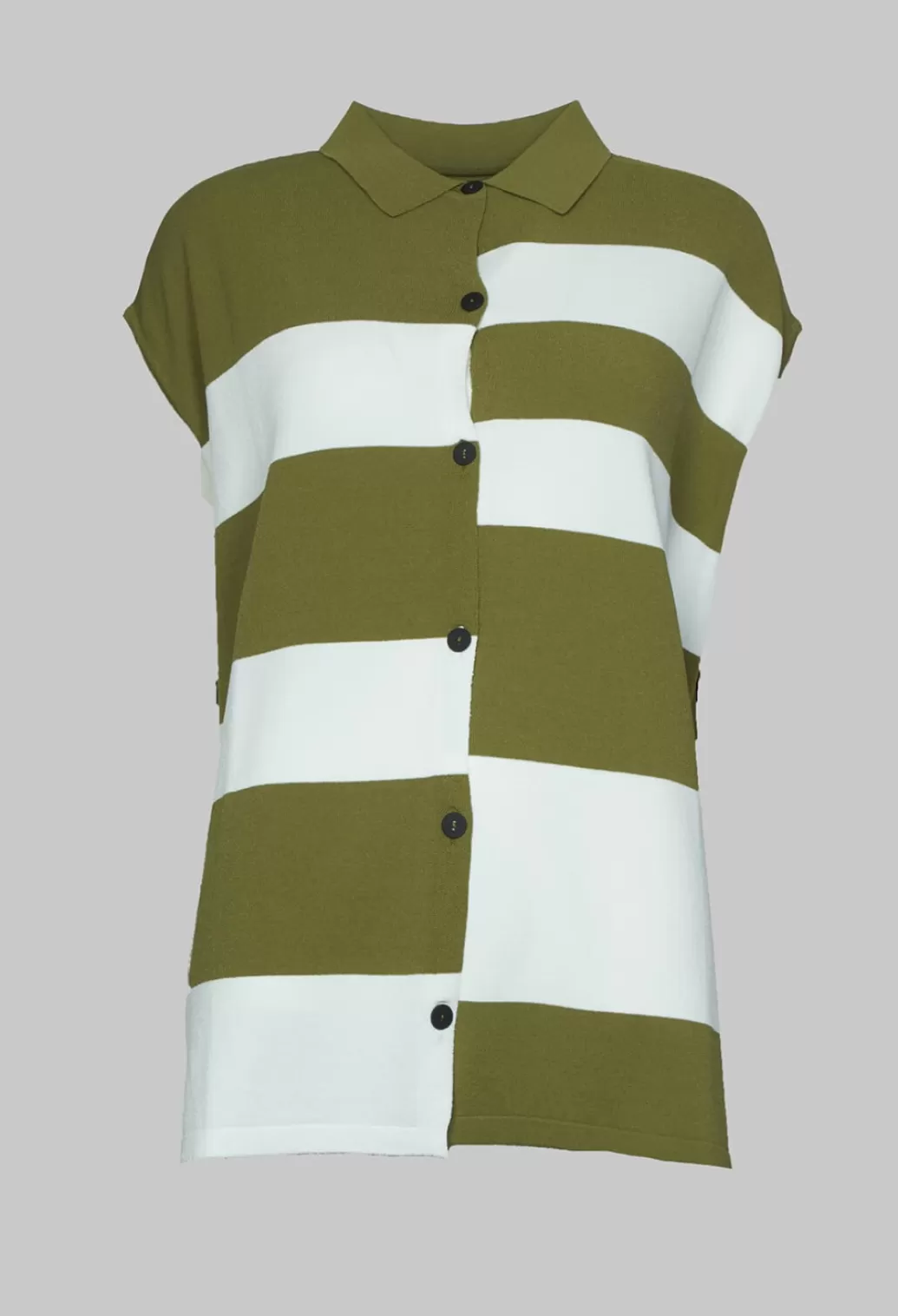 Shirts & Blouses^Sarah Pacini Sleeveless Stripe Polo Top In Green