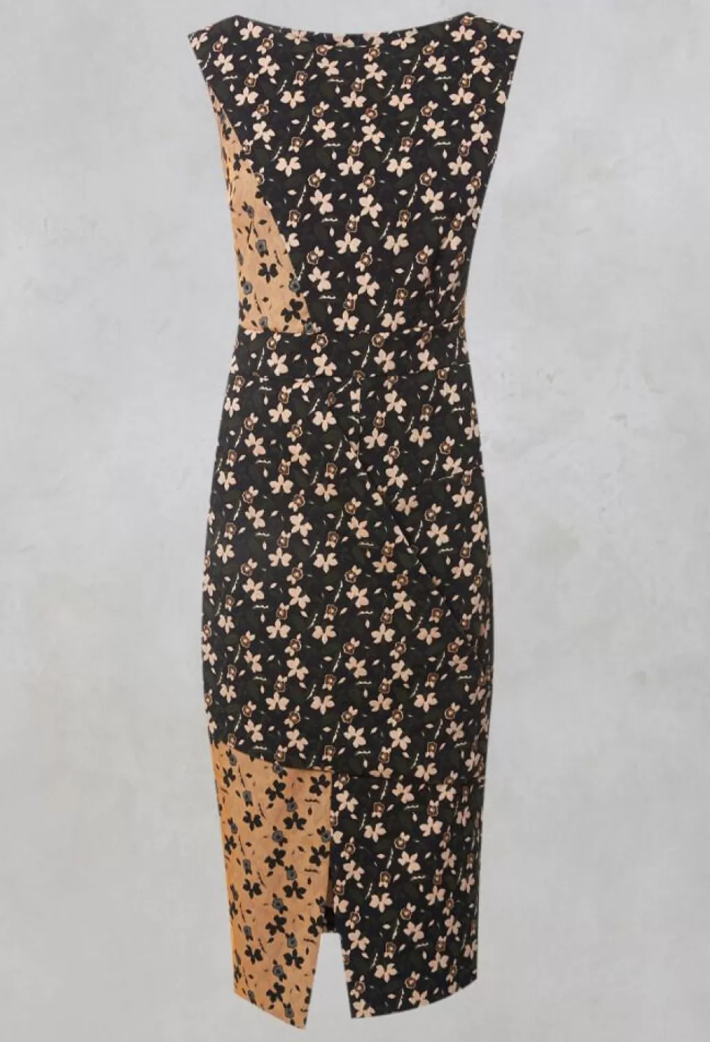 Dresses^IXOS Sleeveless Structured High Neck Dress With Print In Nero / Biscotto