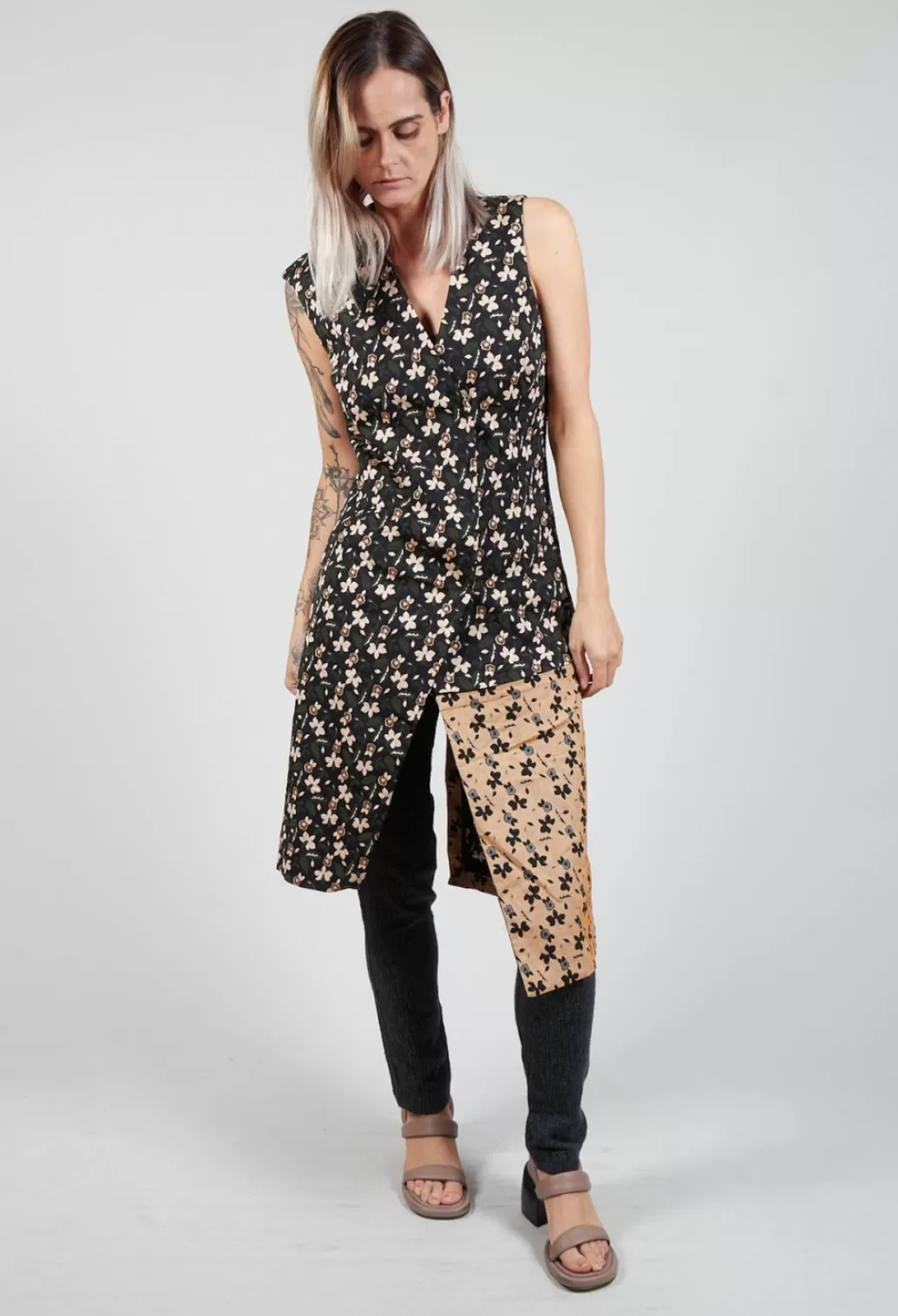 Dresses^IXOS Sleeveless Structured Wrap Dress With Print In Nero