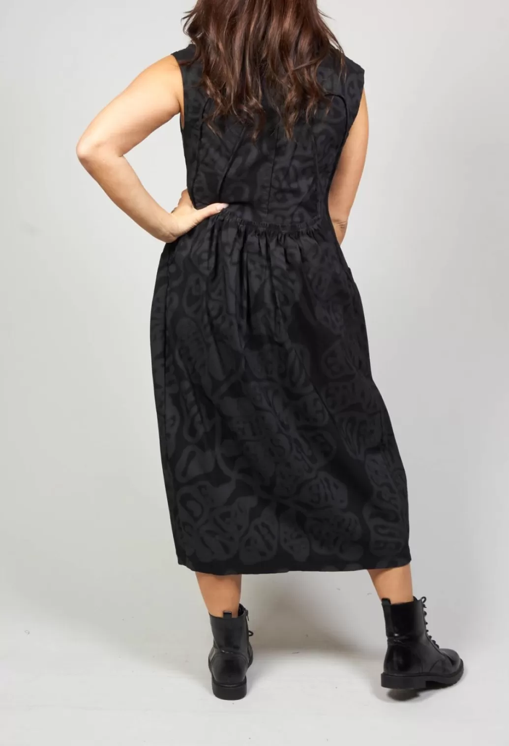 Dresses^Rundholz Black Label Slim Fit Dress With Tulip Hem In Blackblack Print