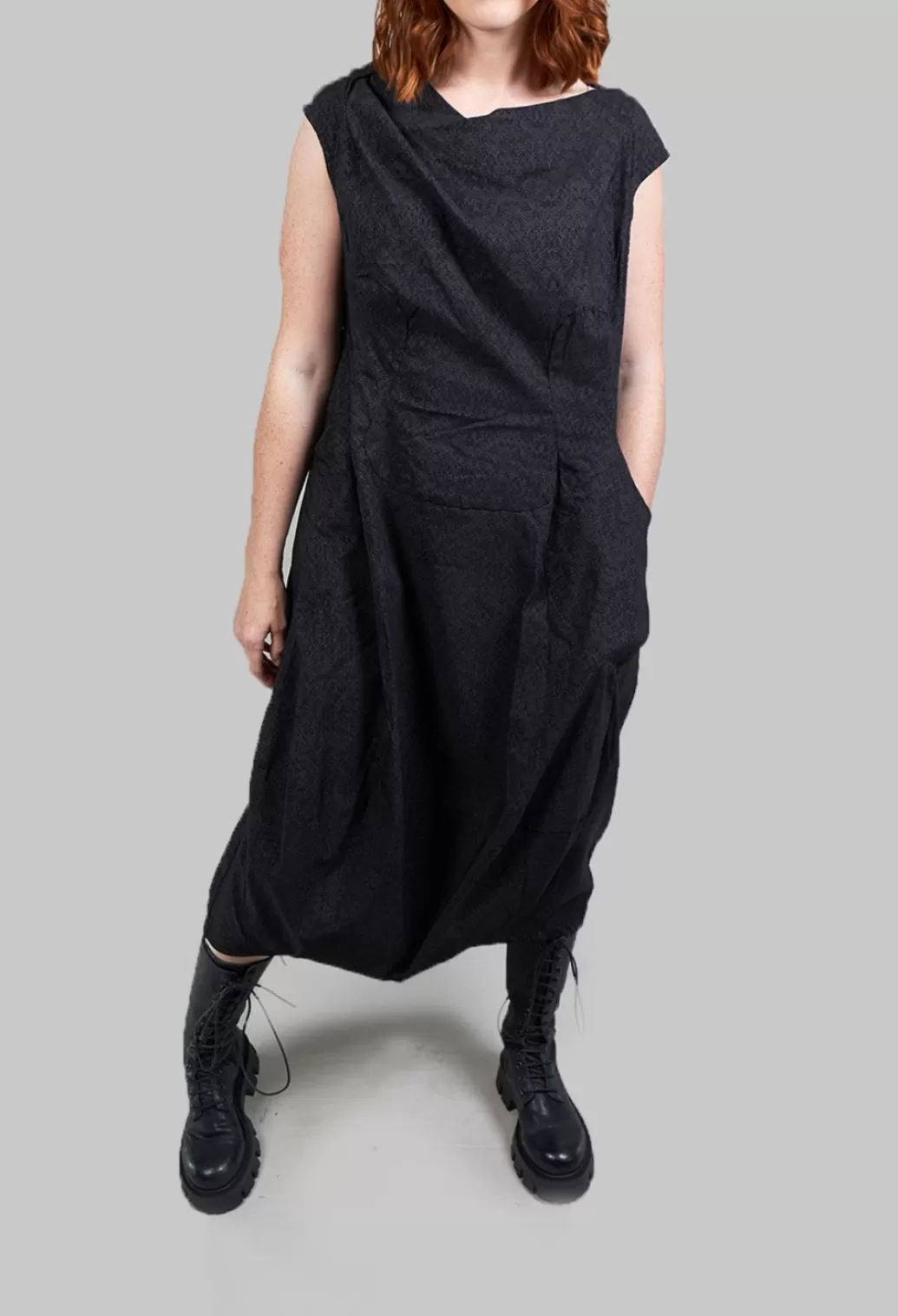 Dresses^Rundholz Black Label Slim Fit Dress With Tulip Hem In Slate Faux