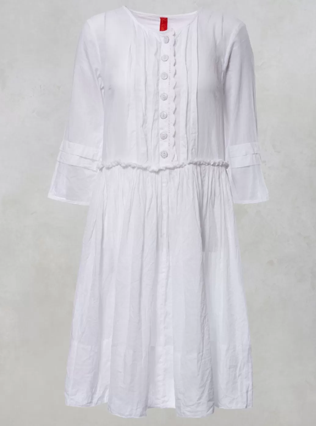 Dresses^Ewa I Walla Smock Dress With Button Front In White Voile