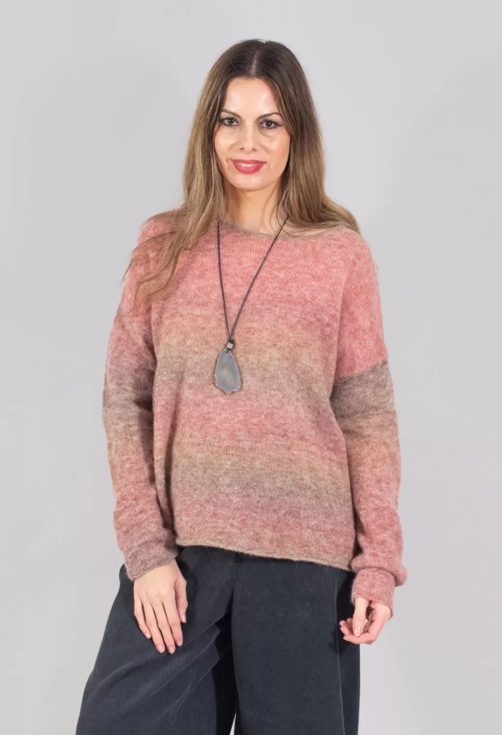 Jumpers^Mes Soeurs & Moi Soft Stripe Long Sleeve Knit In Pink