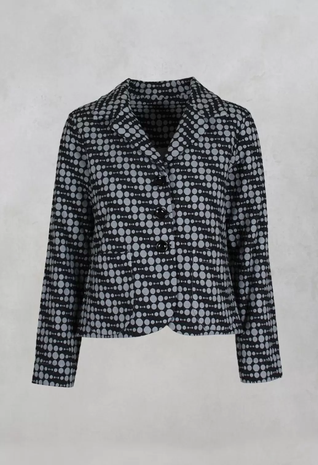 Jackets^Out of Xile Spotty Jacquard Short Jacket With Button Front In Silver