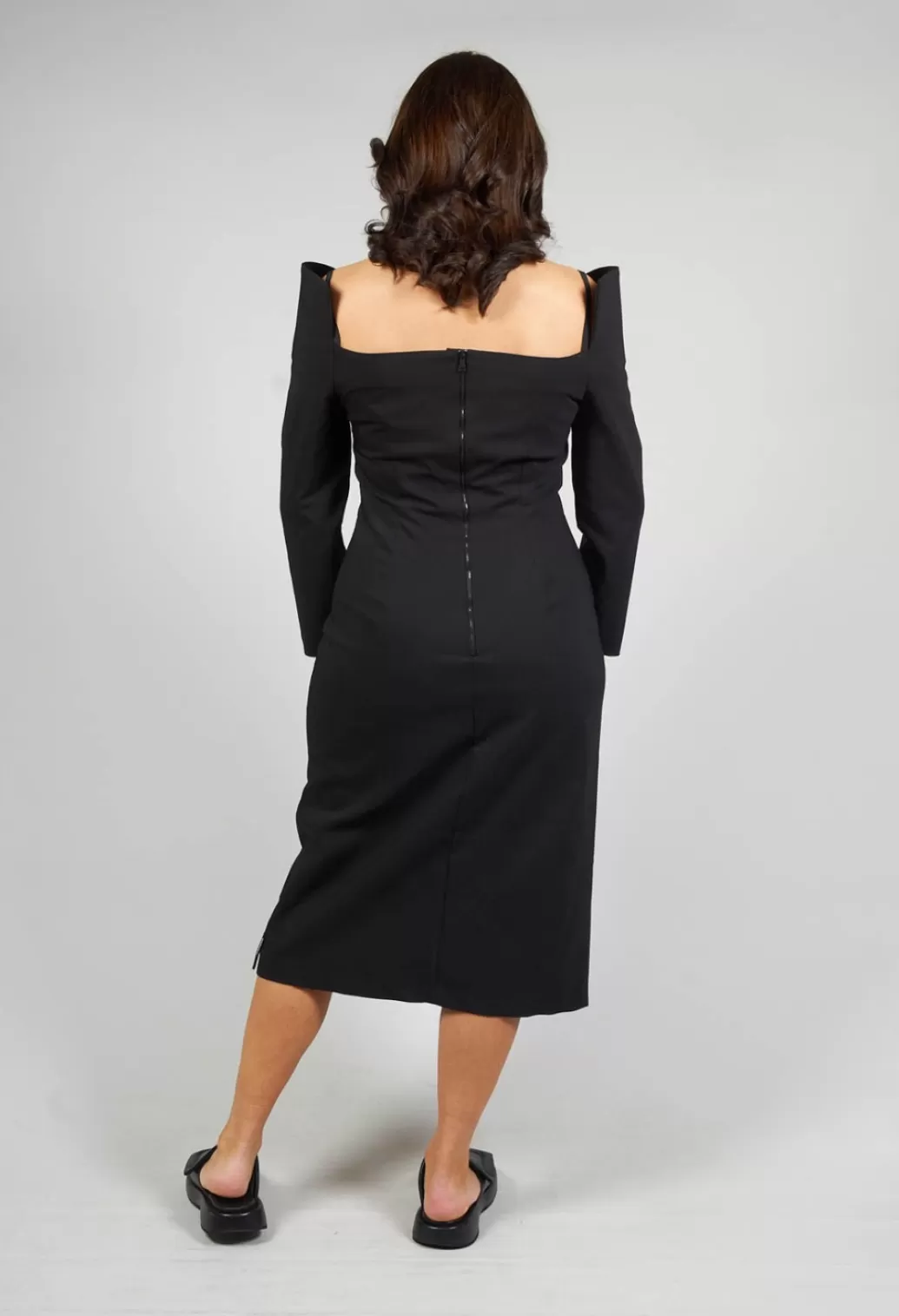 Dresses^Nostra Santissima Strappy Dress With Shoulder Pad Detail In Black