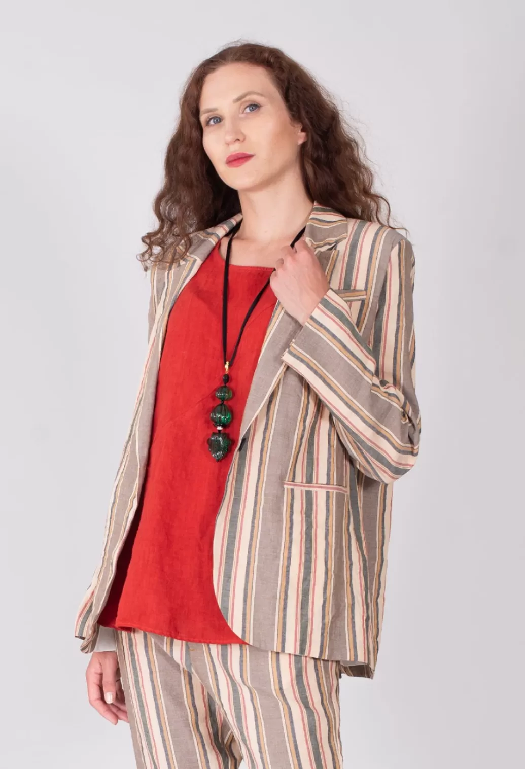 Jackets^Nostra Santissima Striped Blazer With Single Button Fastening