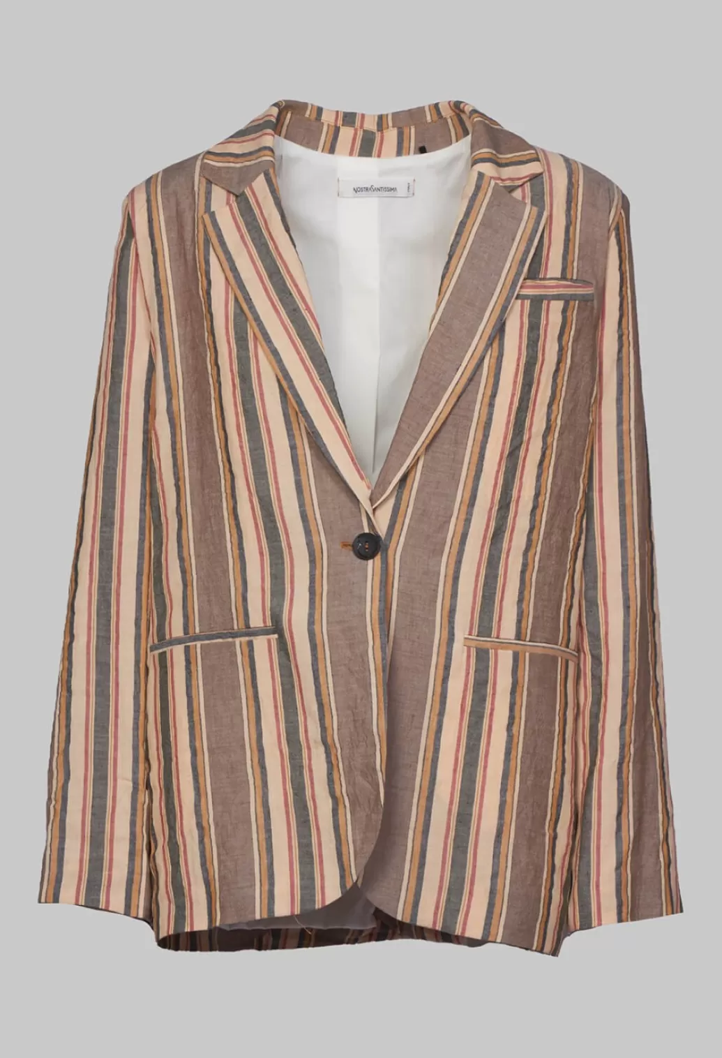 Jackets^Nostra Santissima Striped Blazer With Single Button Fastening