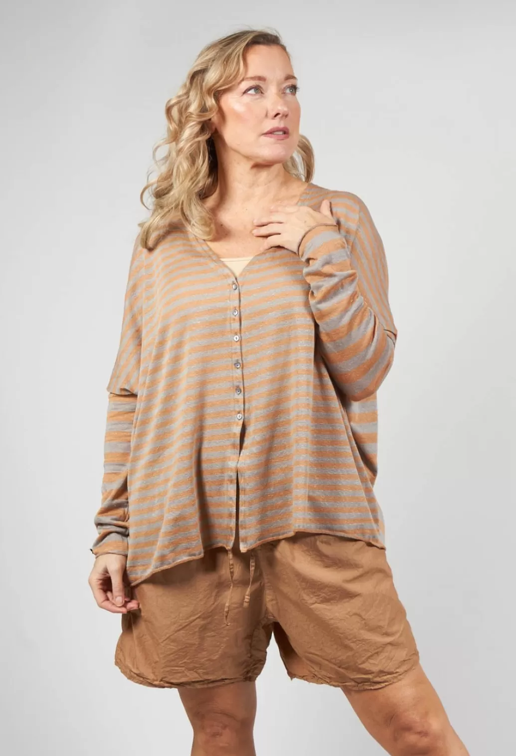 Cardigans^Album Di Famiglia Striped Cardigan In Pottery