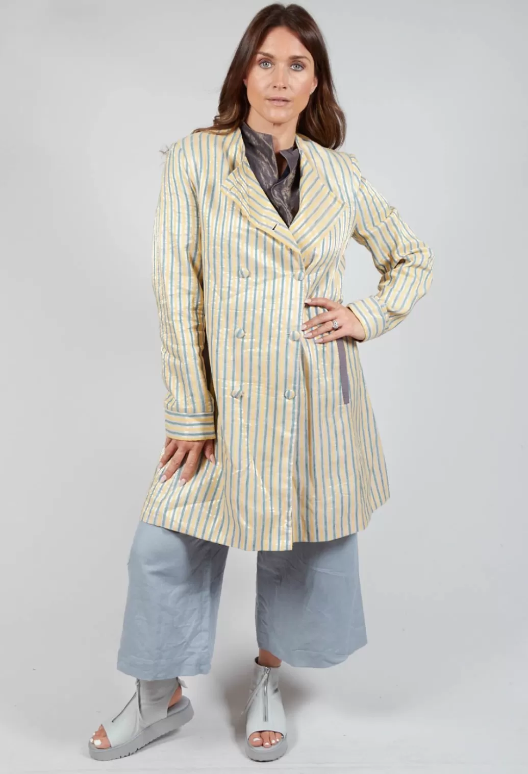 Jackets^Akaaro Striped Jacket With Pockets In Yellow