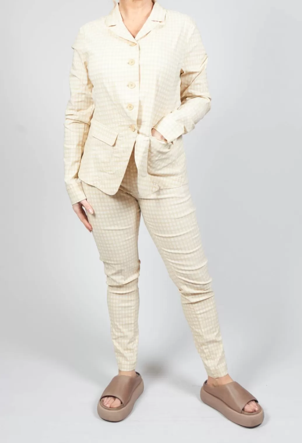 Jackets^Rundholz Black Label Tailored Button Through Jacket In Corn Check