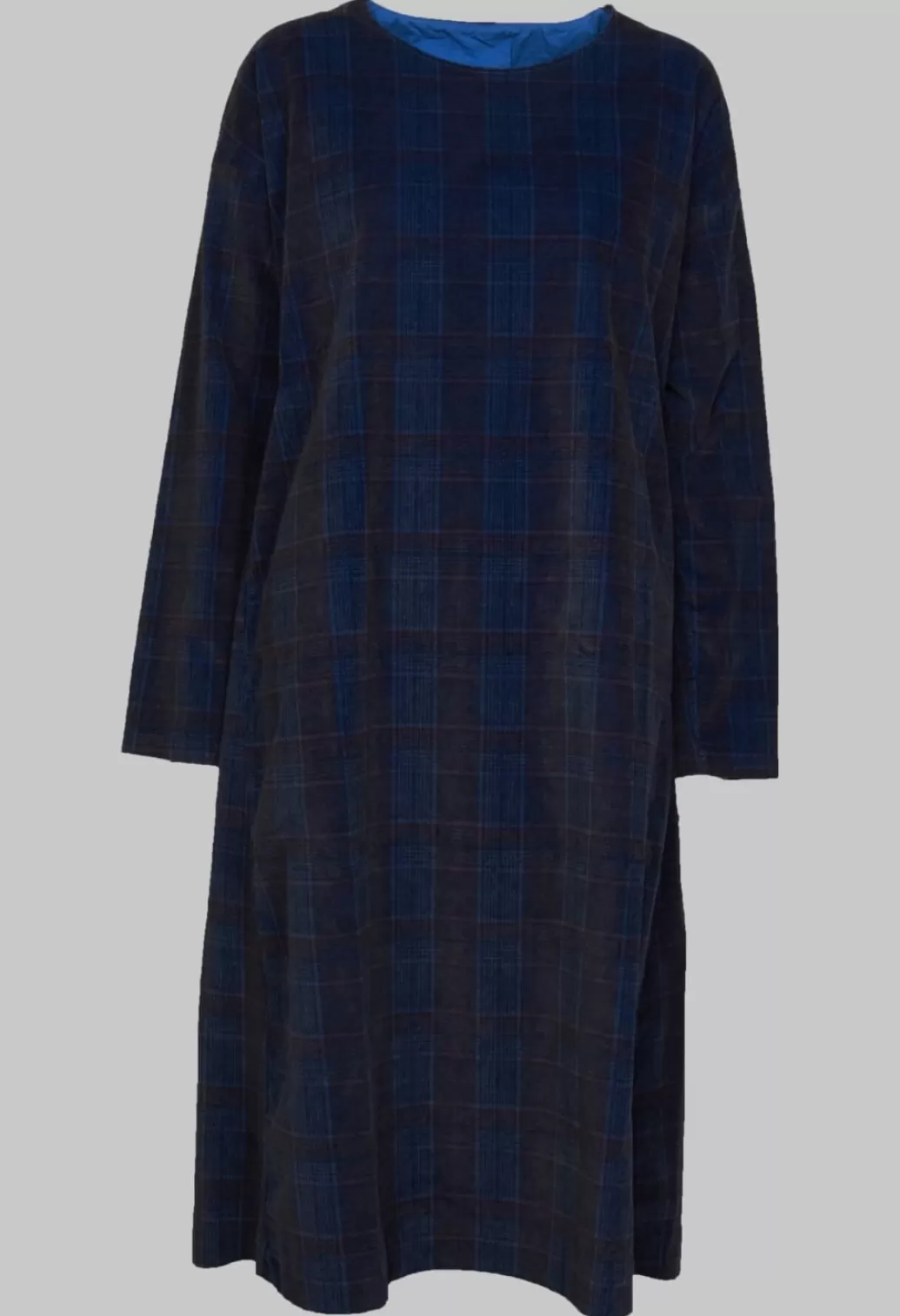 Dresses^Album Di Famiglia Tartan Velvet T Dress In Navy