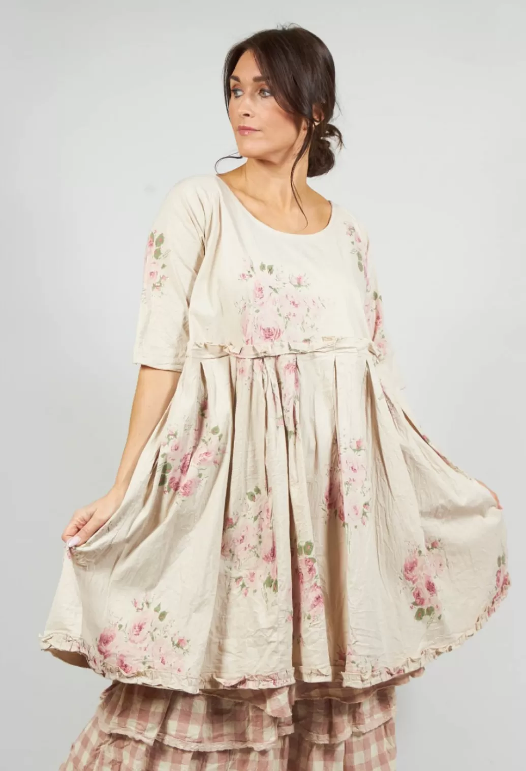 Dresses^Les Ours Teata Poplin Dress In Pink Floral Print