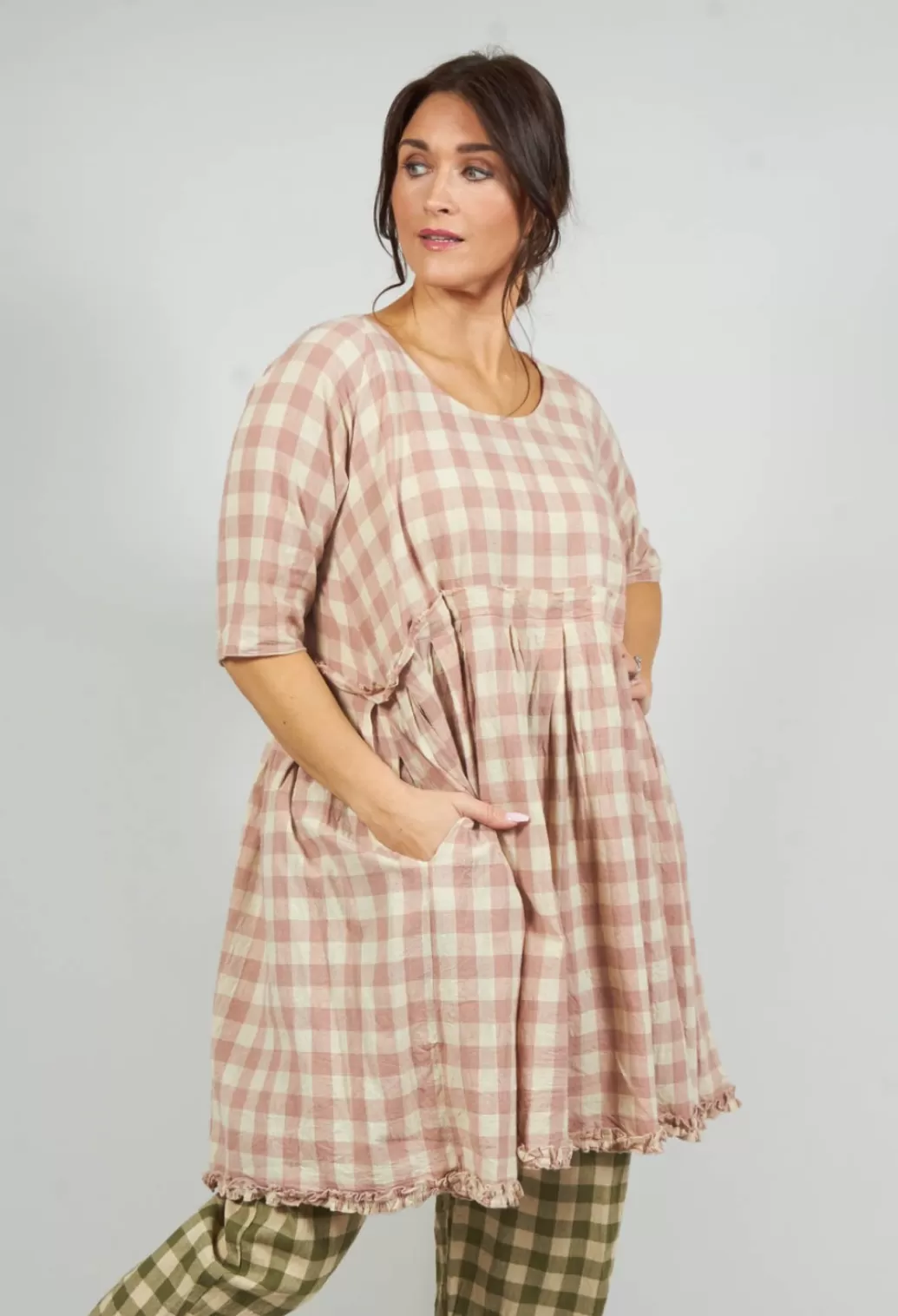 Dresses^Les Ours Teata Rustic Dress In Carreaux Rose