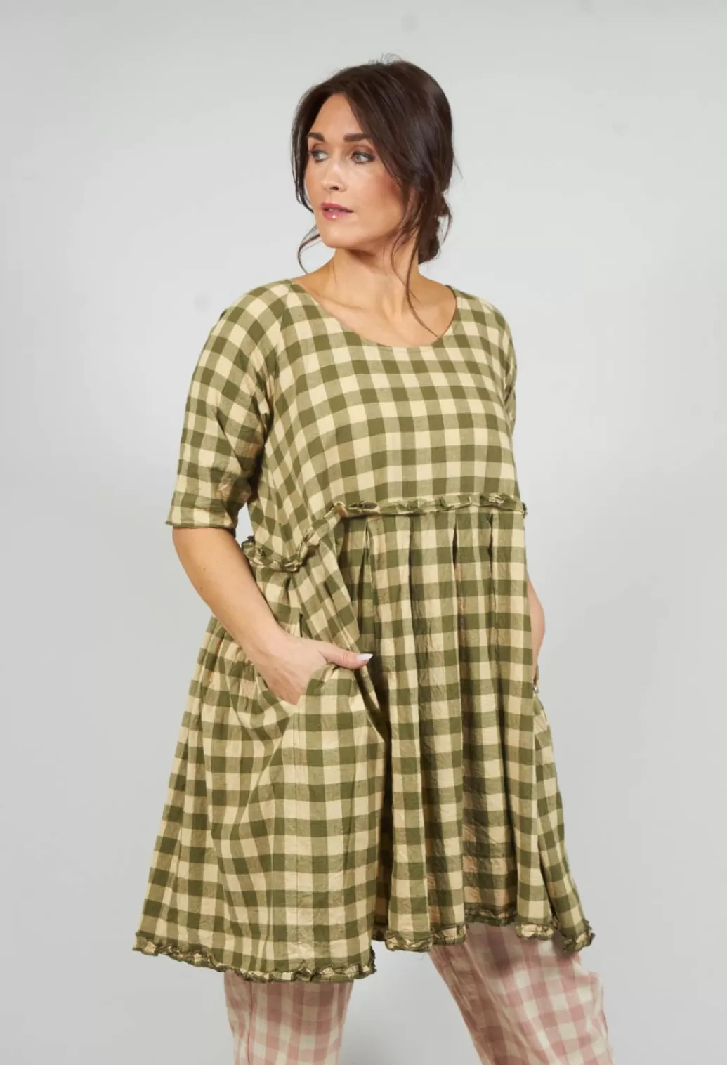 Dresses^Les Ours Teata Rustic Dress In Carreaux Vert