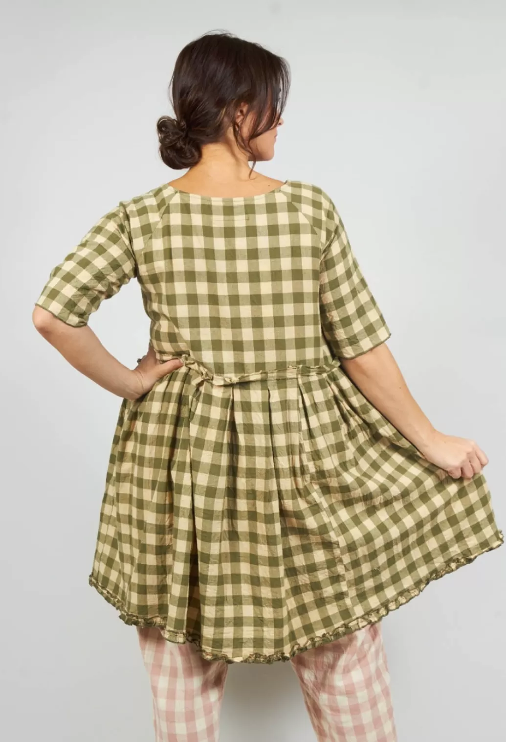 Dresses^Les Ours Teata Rustic Dress In Carreaux Vert