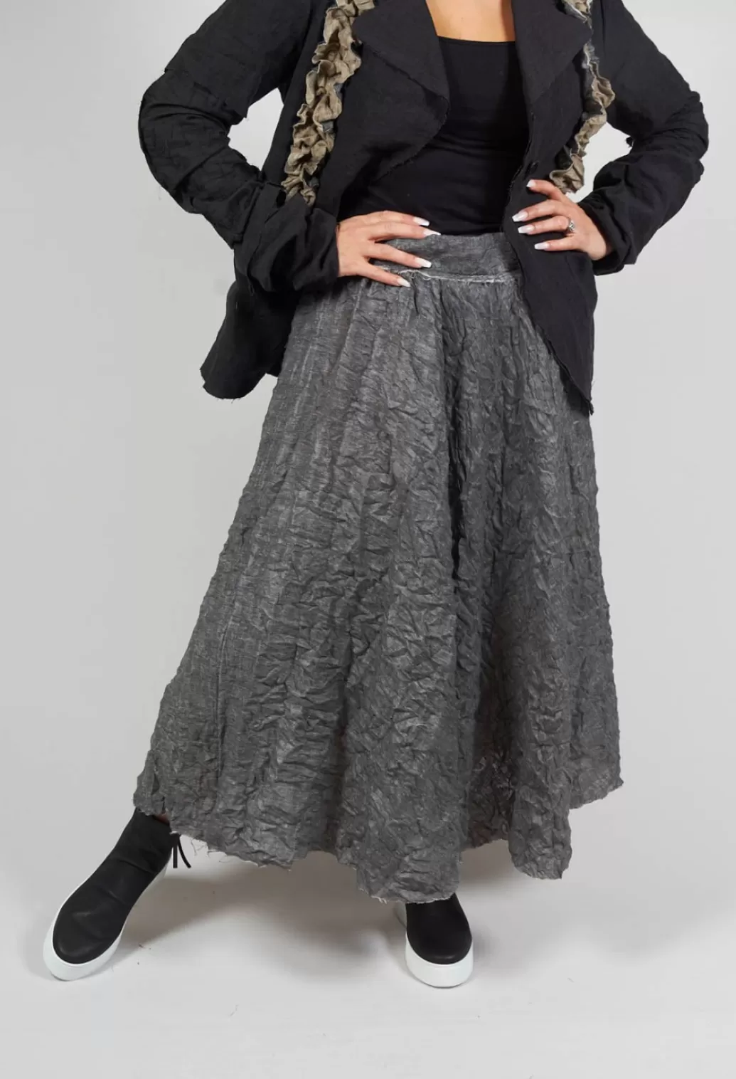 Skirts^Marc Point Textured Midi Skirt In Grey