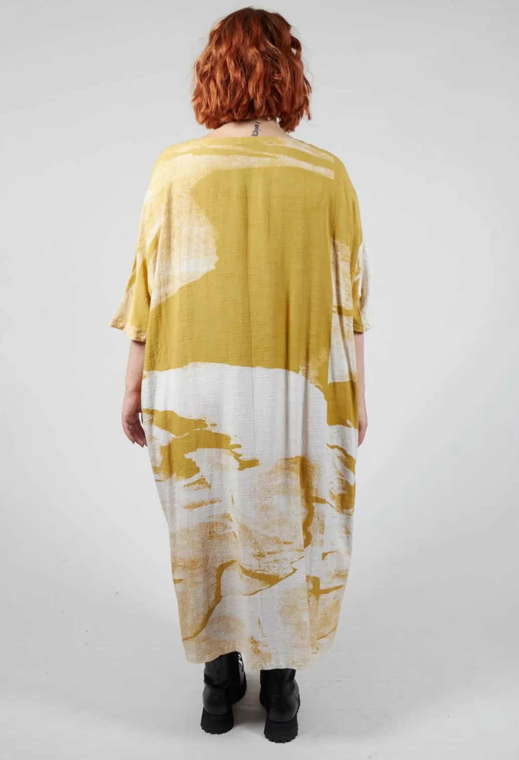 Dresses^Moyuru Textured Oversized Dress In Mustard Print