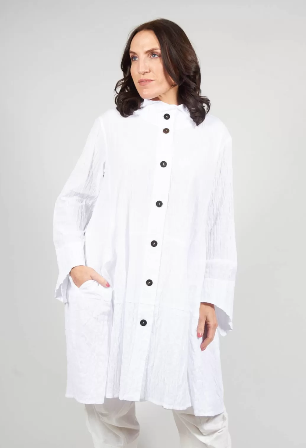 Dresses^Moyuru Textured Shirt Dress In White