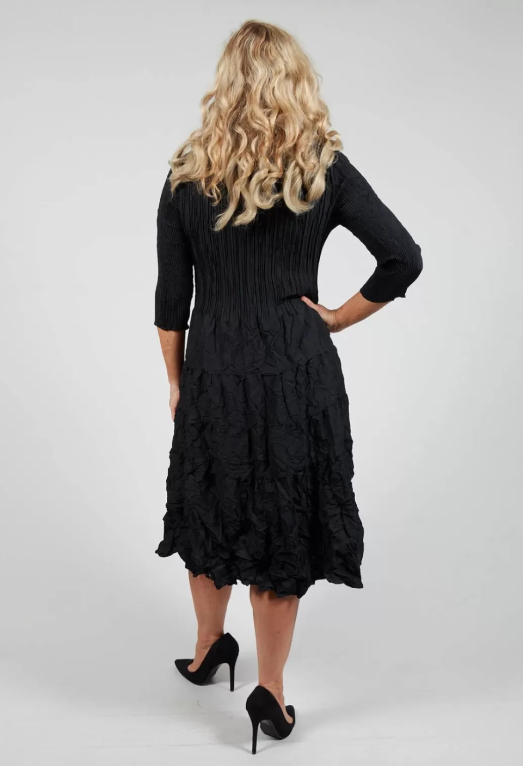 Dresses^Alquema Three Quarter Sleeve Frill Dress In Black