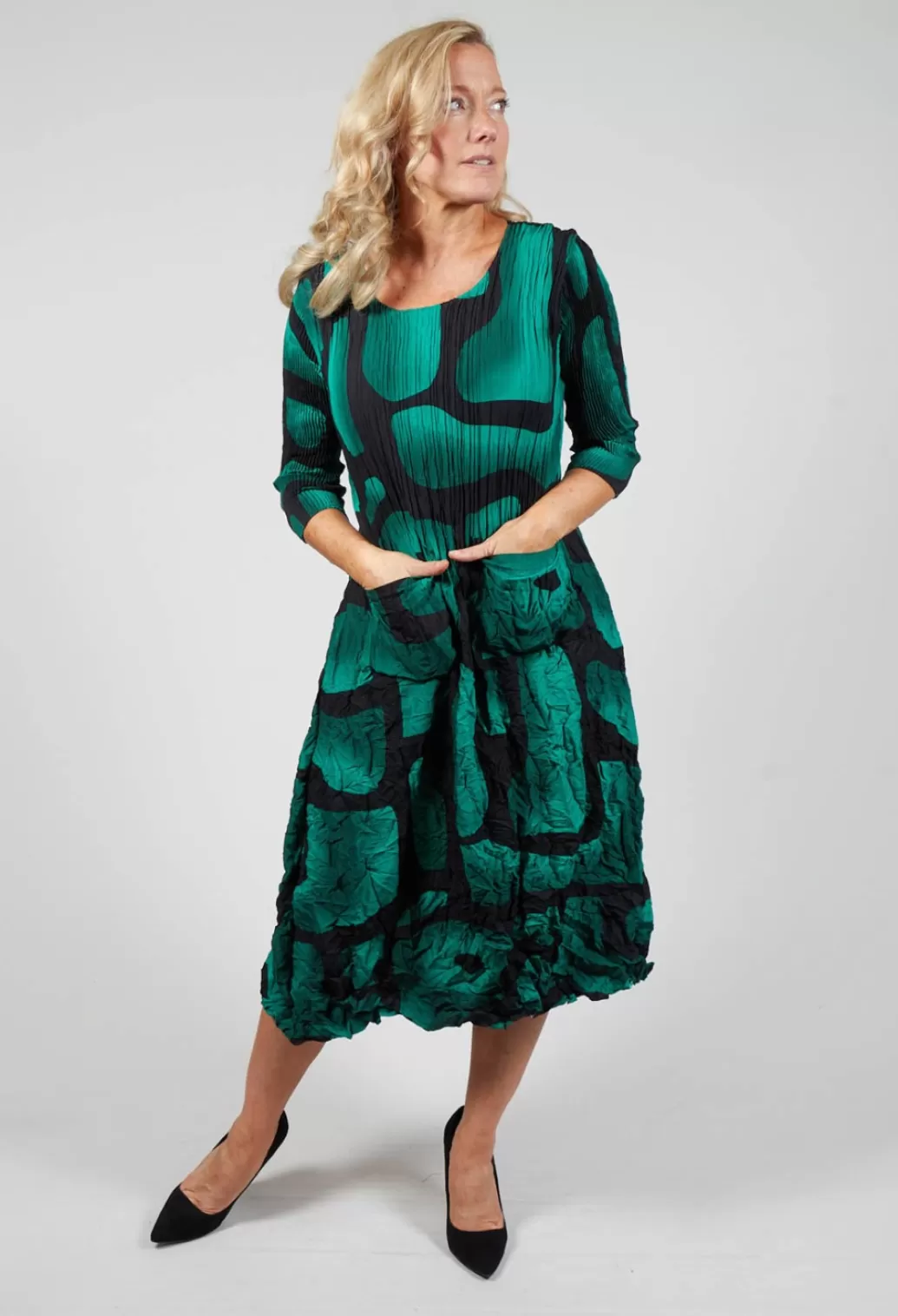 Dresses^Alquema Three Quarter Sleeve Smash Dress In Green Touson