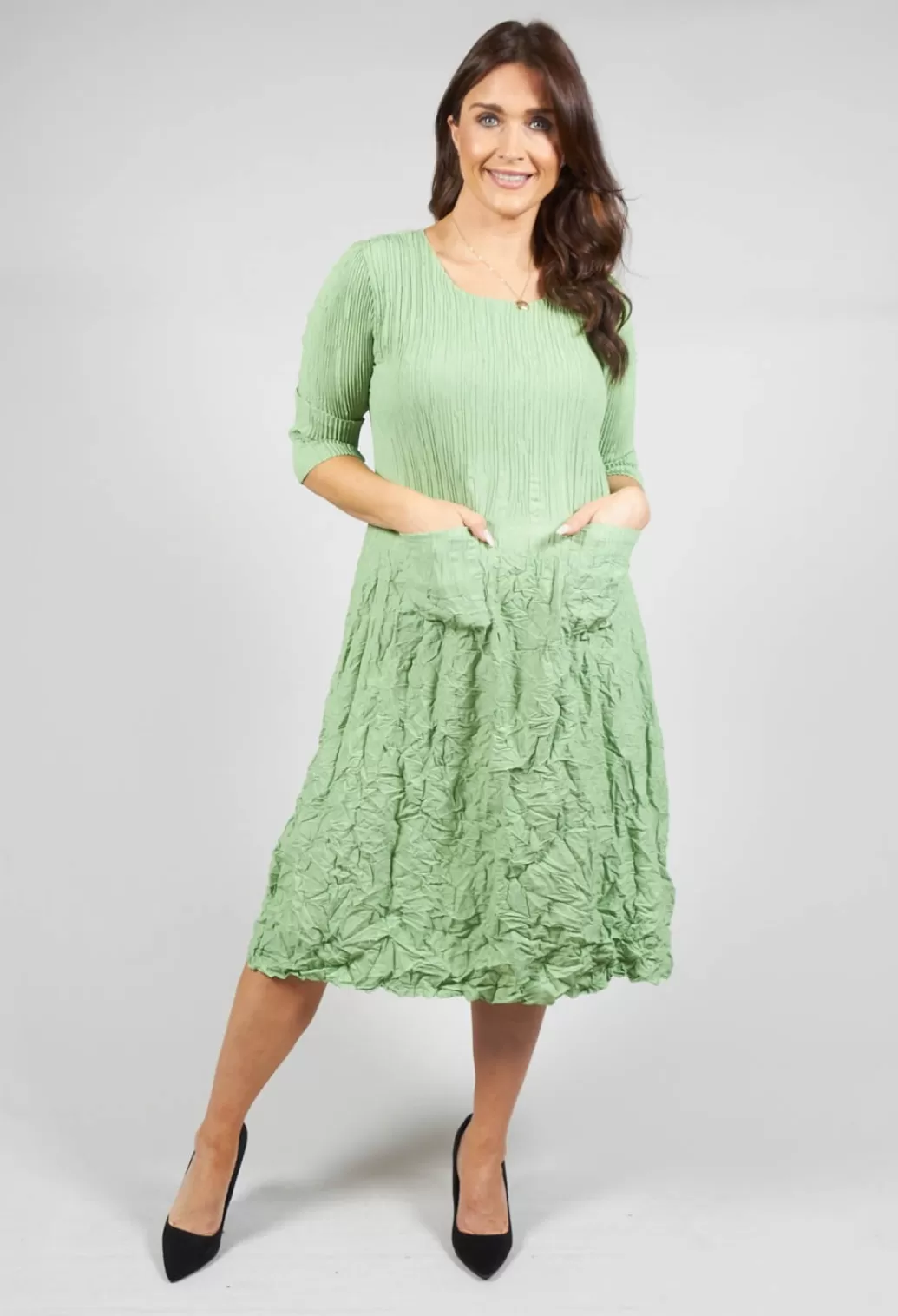 Dresses^Alquema Three Quarter Sleeve Smash Dress In Pistachio