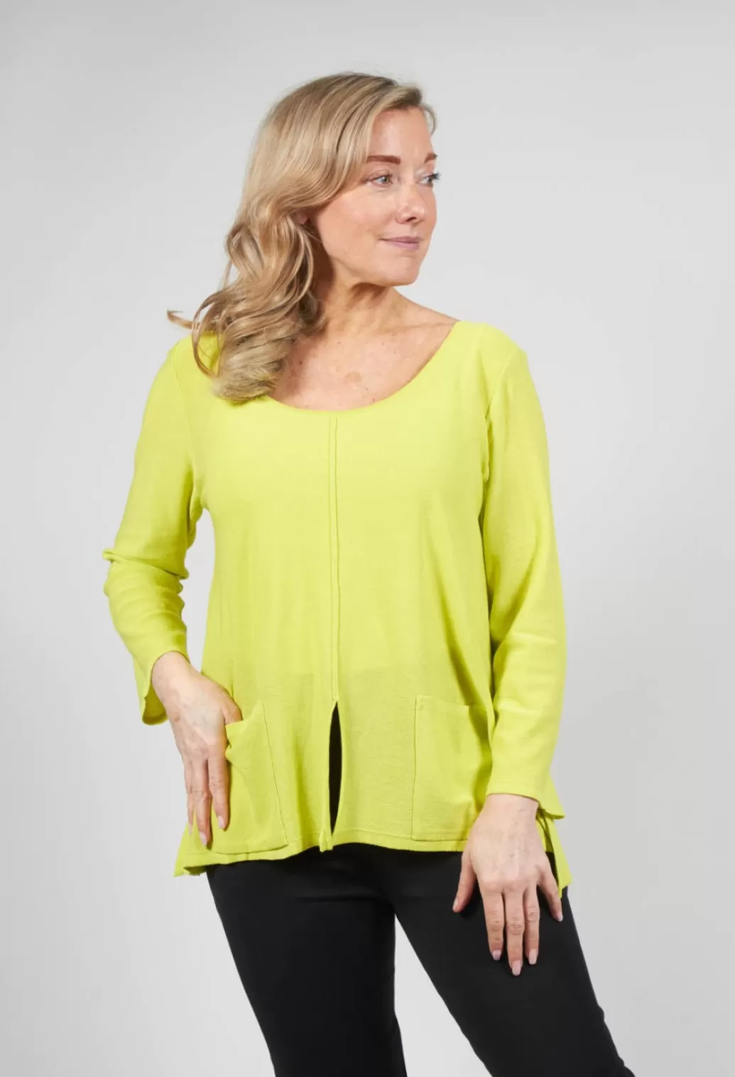 Jumpers^Philomena Christ Tie Back Long Sleeve Top In Lemon