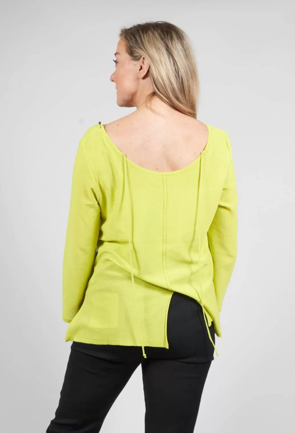 Jumpers^Philomena Christ Tie Back Long Sleeve Top In Lemon