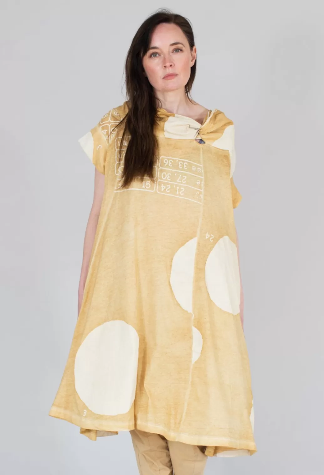 Dresses^Rundholz Black Label T-Shirt Dress With Twist Detail Neckline In Corn Dot