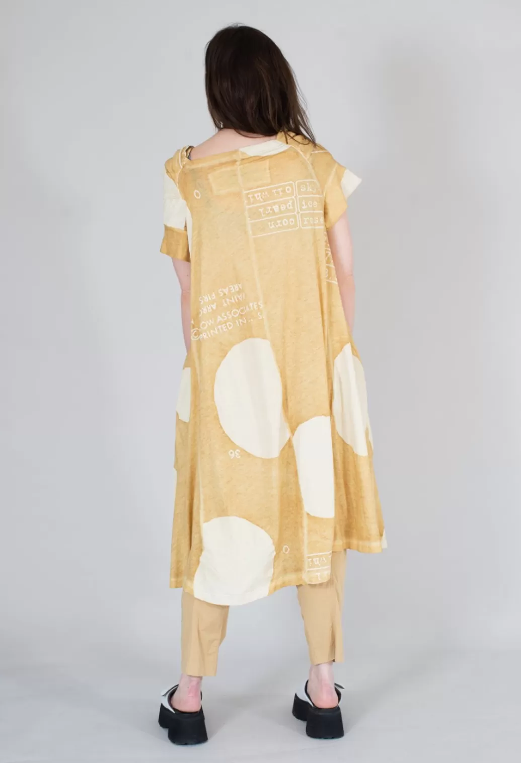 Dresses^Rundholz Black Label T-Shirt Dress With Twist Detail Neckline In Corn Dot