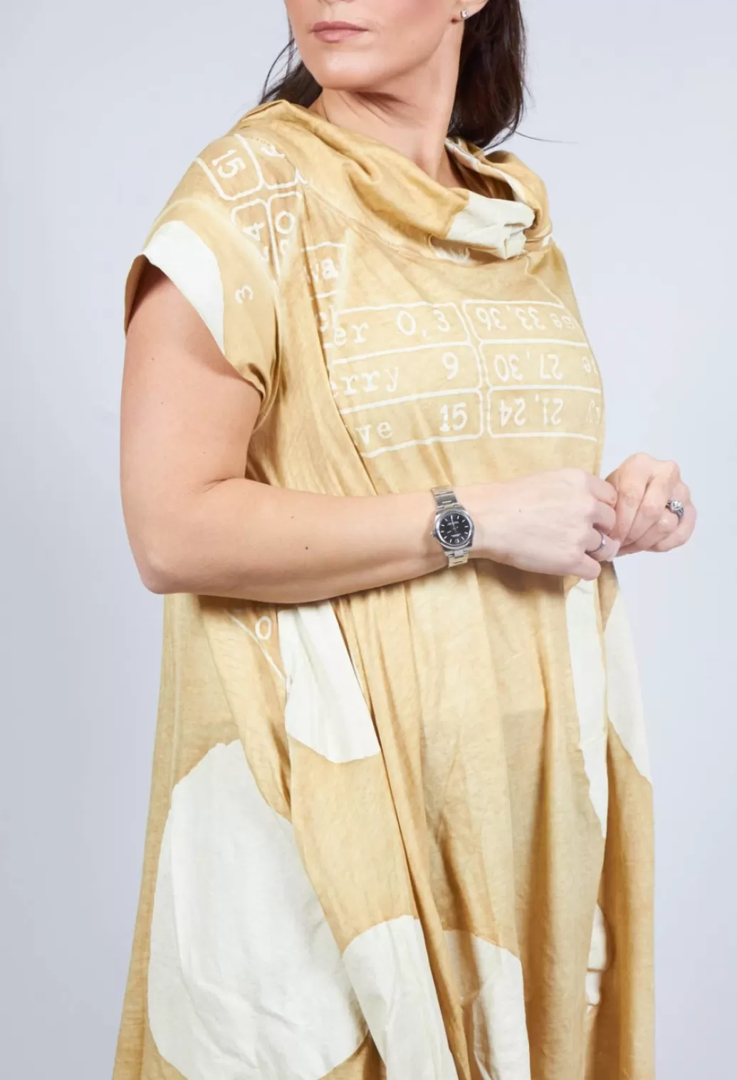 Dresses^Rundholz Black Label T-Shirt Dress With Twist Detail Neckline In Corn Dot
