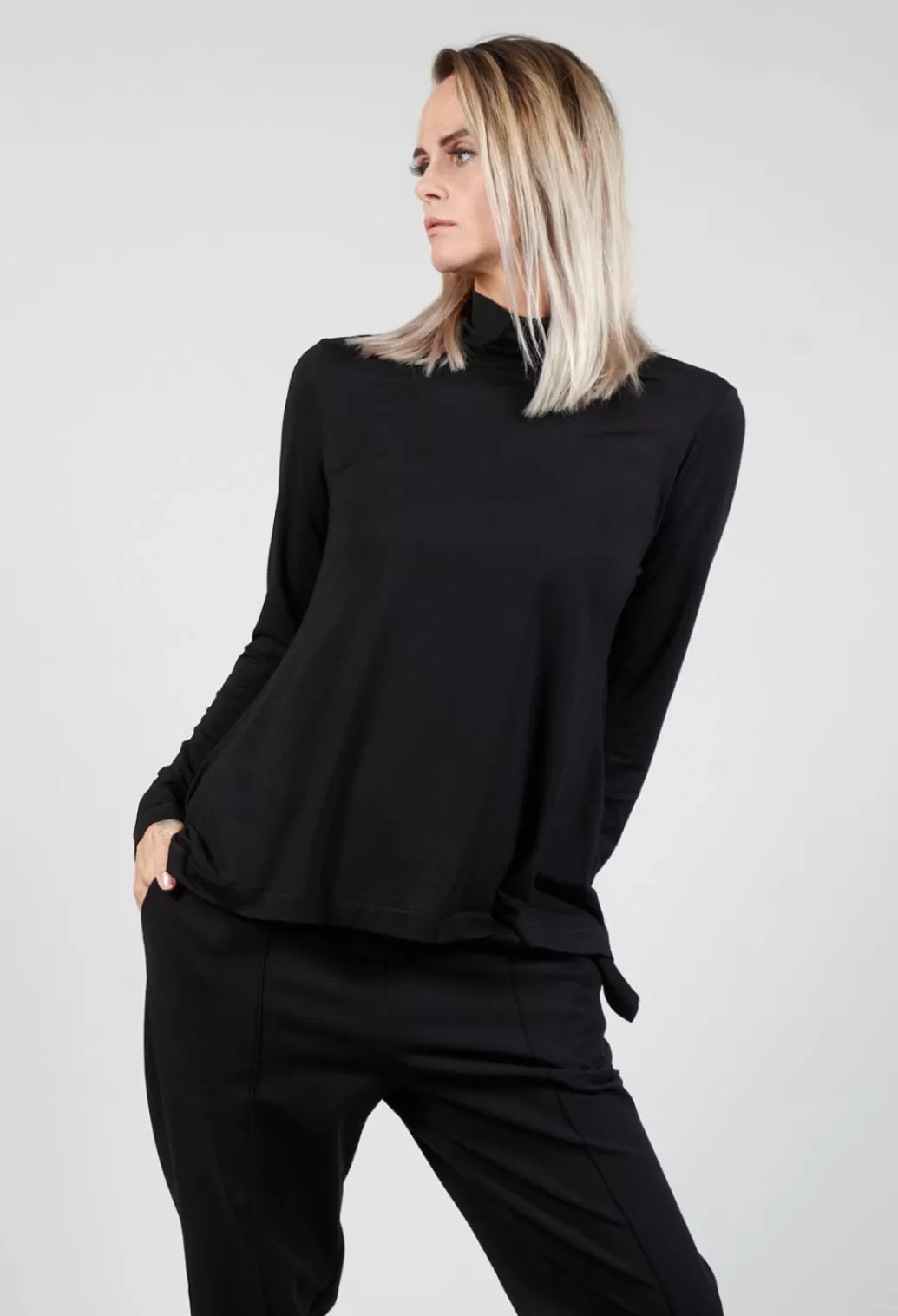 Shirts & Blouses^Xenia Design Turtle Neck Kord Top With Logo In Black