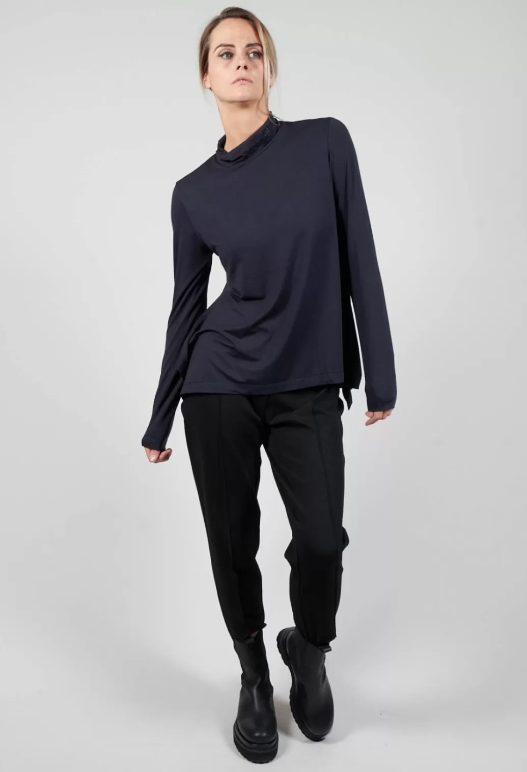 Shirts & Blouses^Xenia Design Turtle Neck Kord Top With Logo In Dark Blue