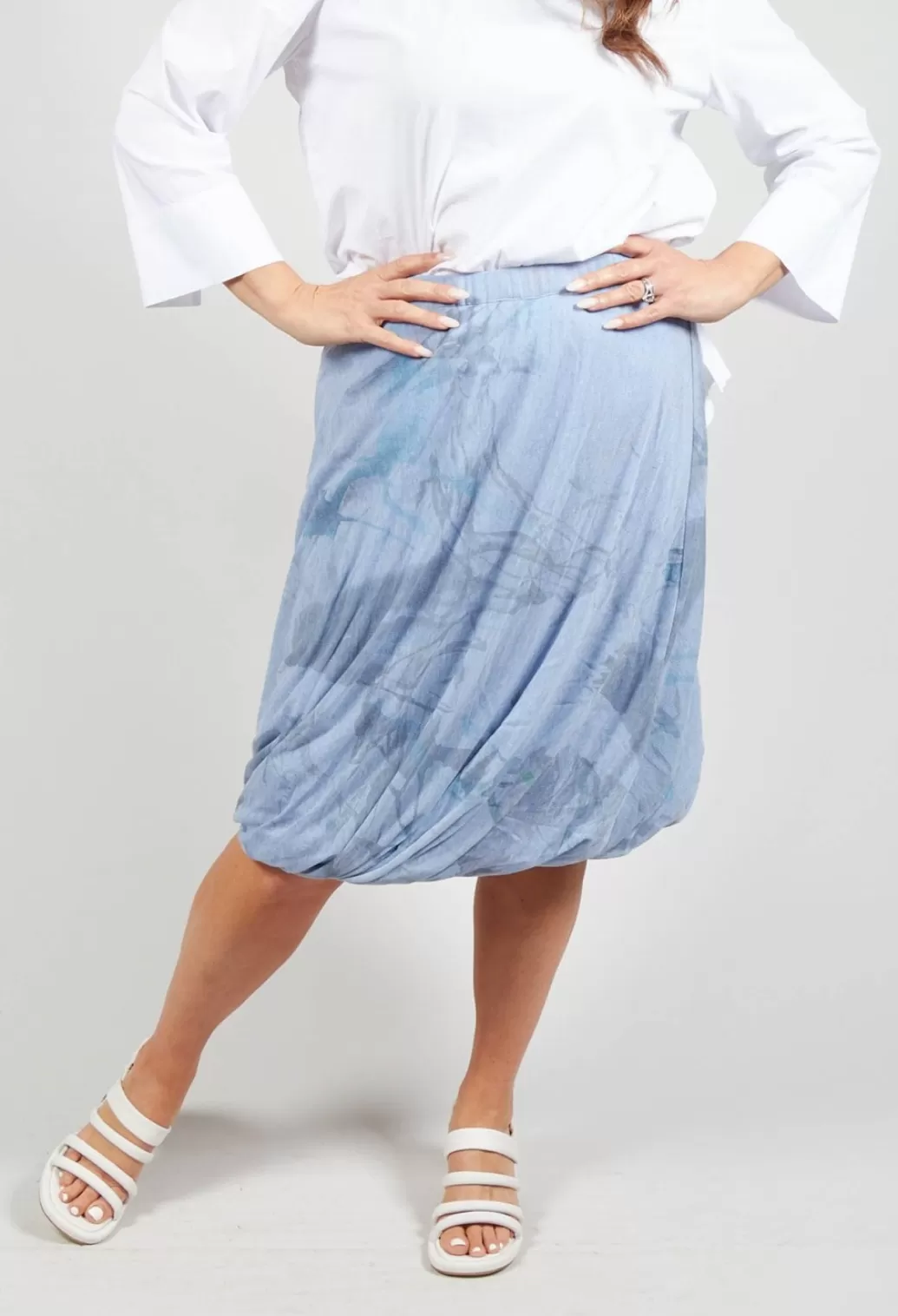 Skirts^Lilith Twist Hem Skirt In Blue Print