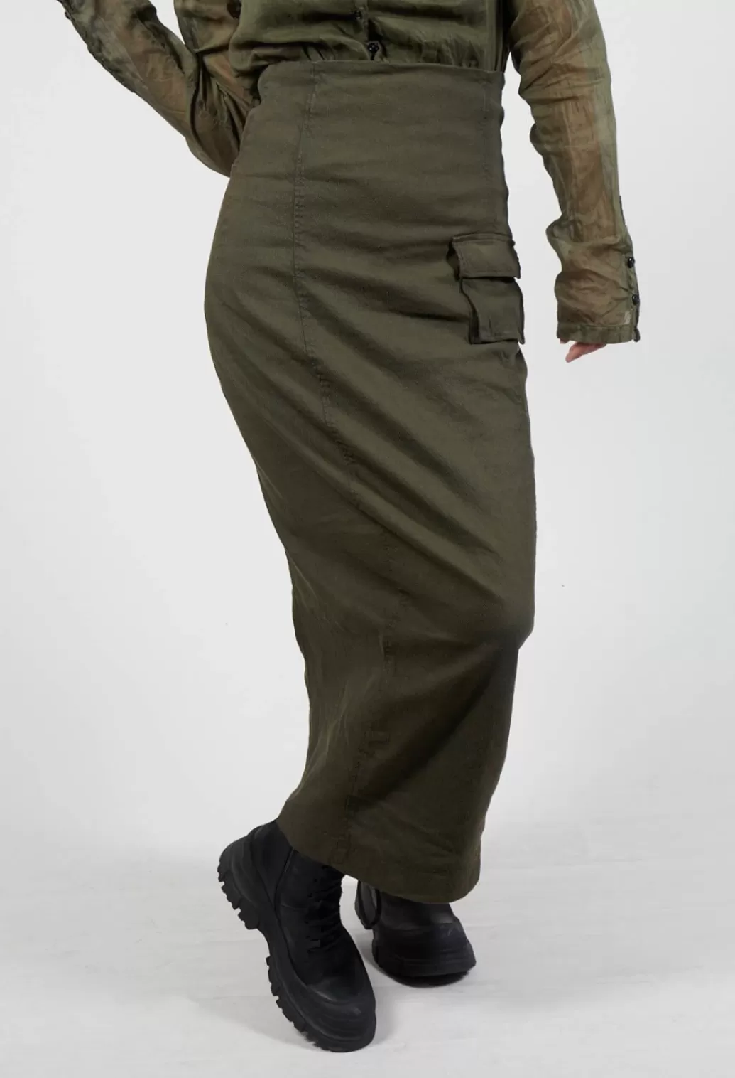 Skirts^Rundholz Dip Utility High Waisted Pencil Skirt In Olive