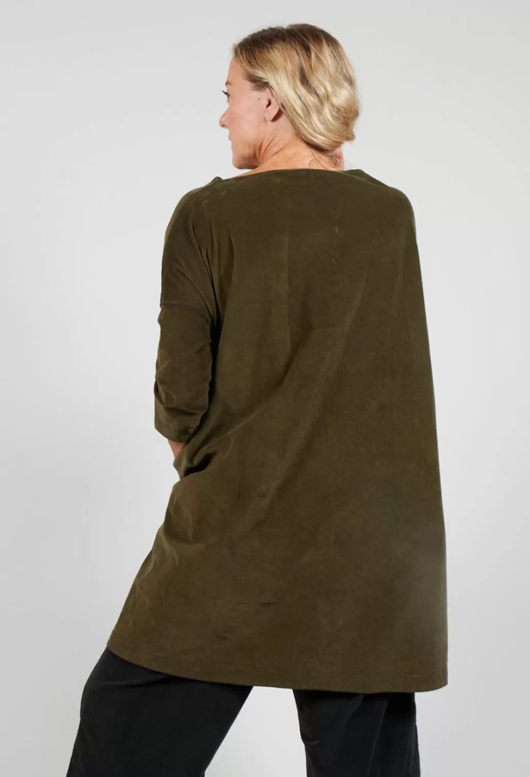 Dresses^Album Di Famiglia Velvet Boatneck Tunic In Olive