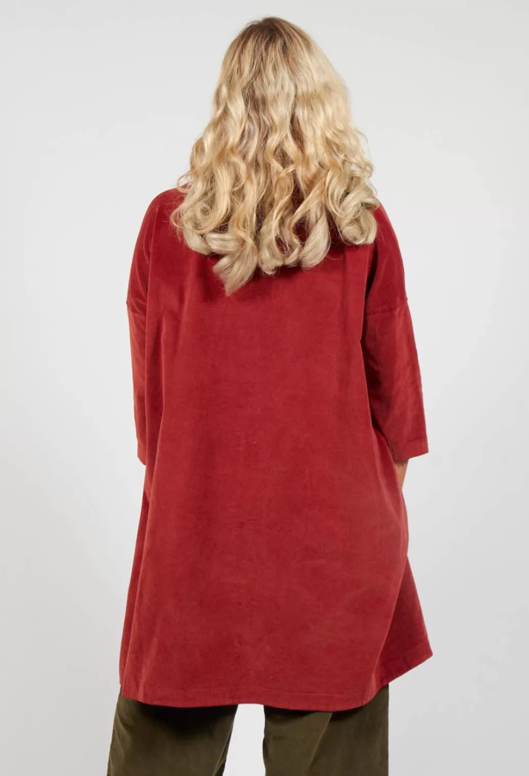 Dresses^Album Di Famiglia Velvet Boatneck Tunic In Red