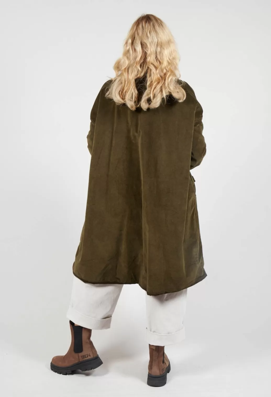 Coats^Album Di Famiglia Velvet Coat In Olive