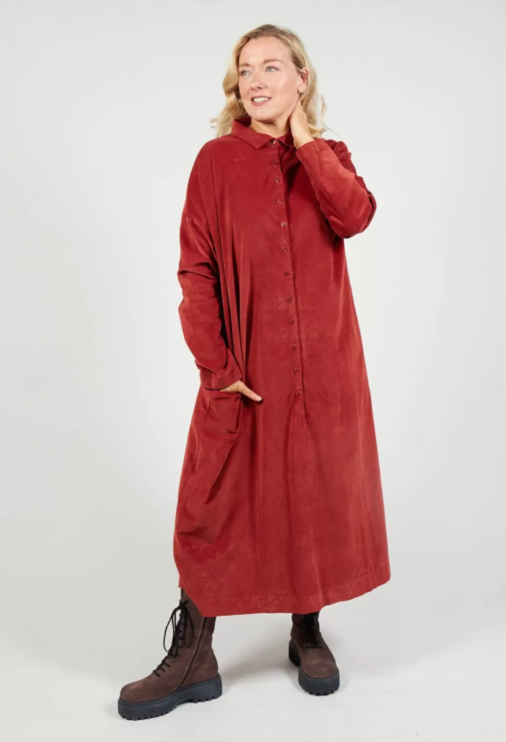 Dresses^Album Di Famiglia Velvet Collar Dress In Red